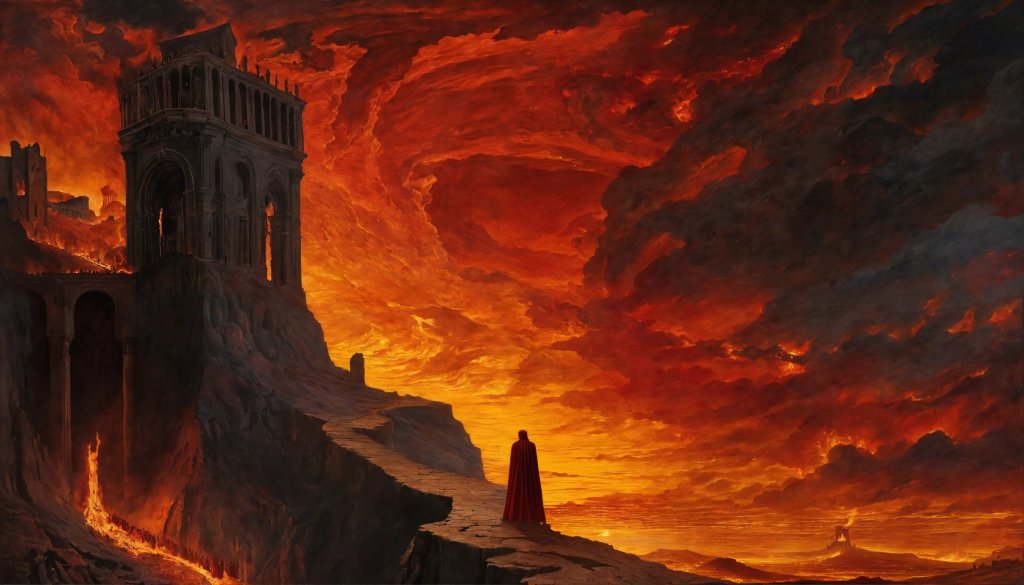Dante visits Hell before ascending towards Paradise